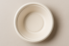 bowl, white, round, bagasse, seen from top