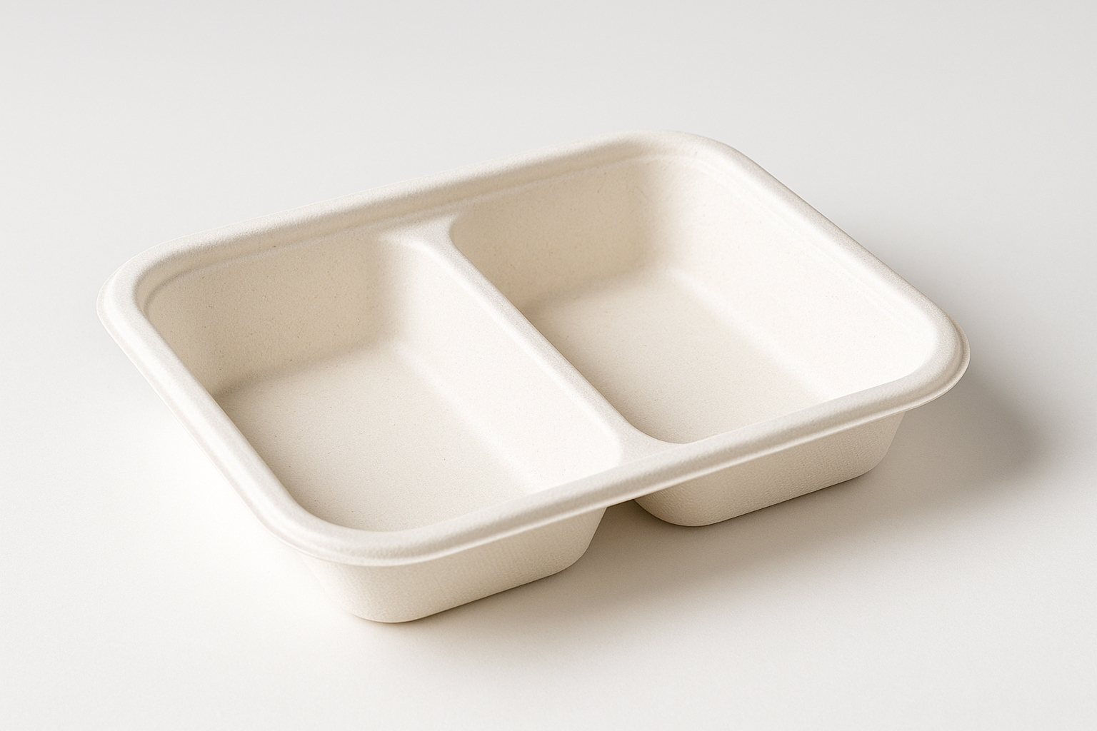 Double food container made of white bagasse